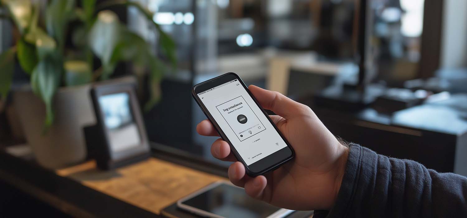 Business owner using an authenticator app for secure multi-factor authentication.