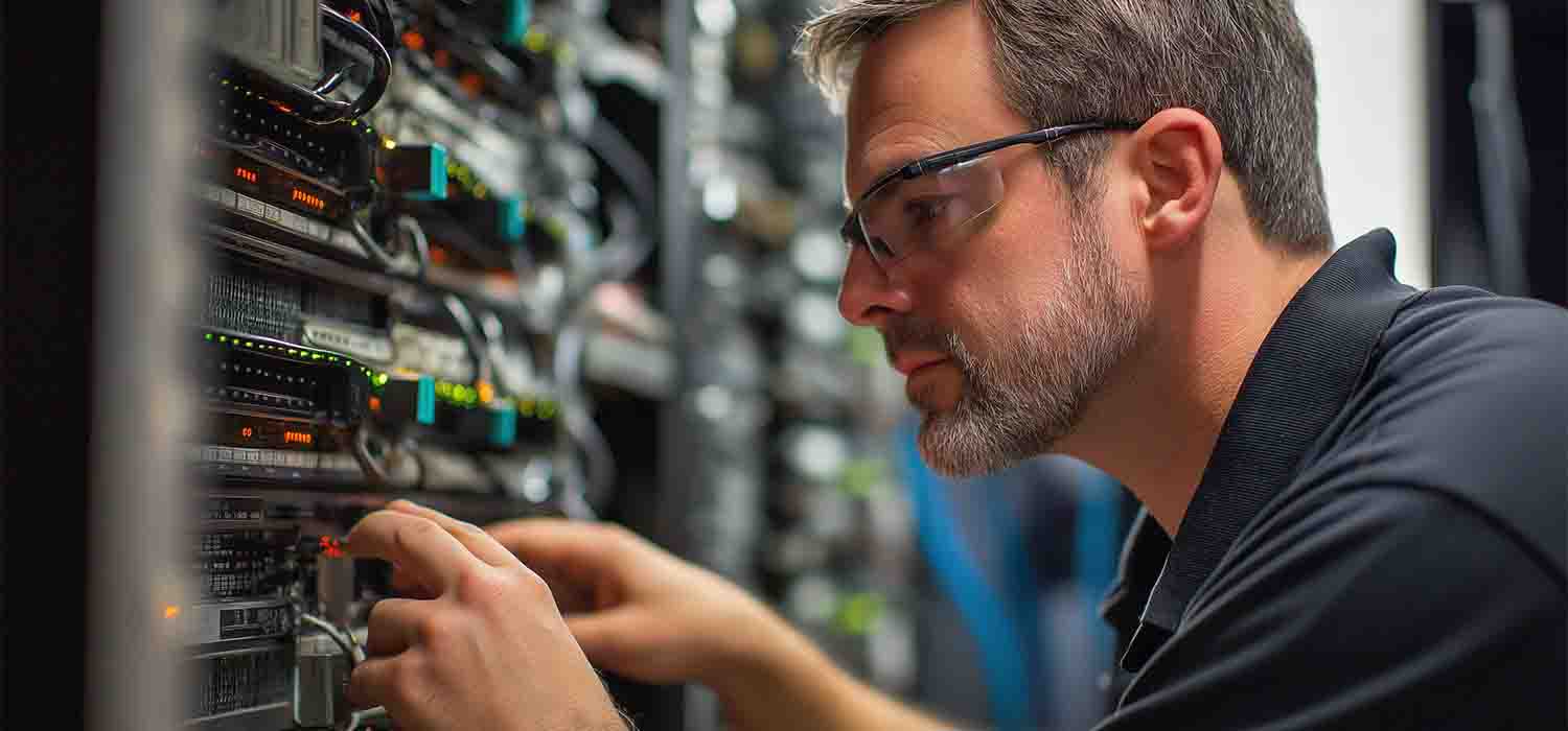 IT professional configuring firewall settings for network protection