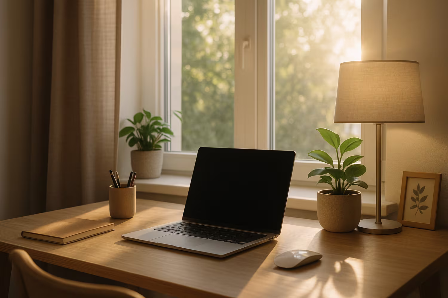 Sunlit Remote IT Work Space